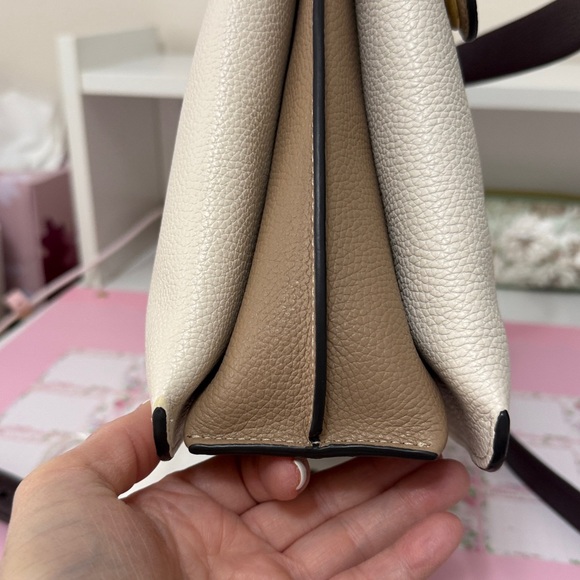 Coach Chalk and Mahogany Pebbled Leather Shoulder Bag - Picture 5 of 16